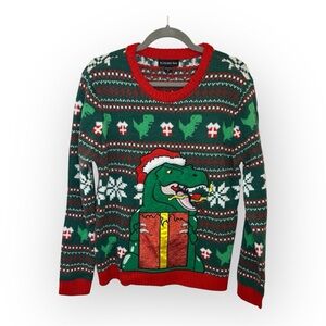 Blizzard Bay Santa Dinosaur Ugly Christmas Sweater Funny Holiday Knit Small